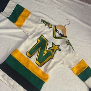 Vintage Hockey Jersey with Green and Yellow Accents